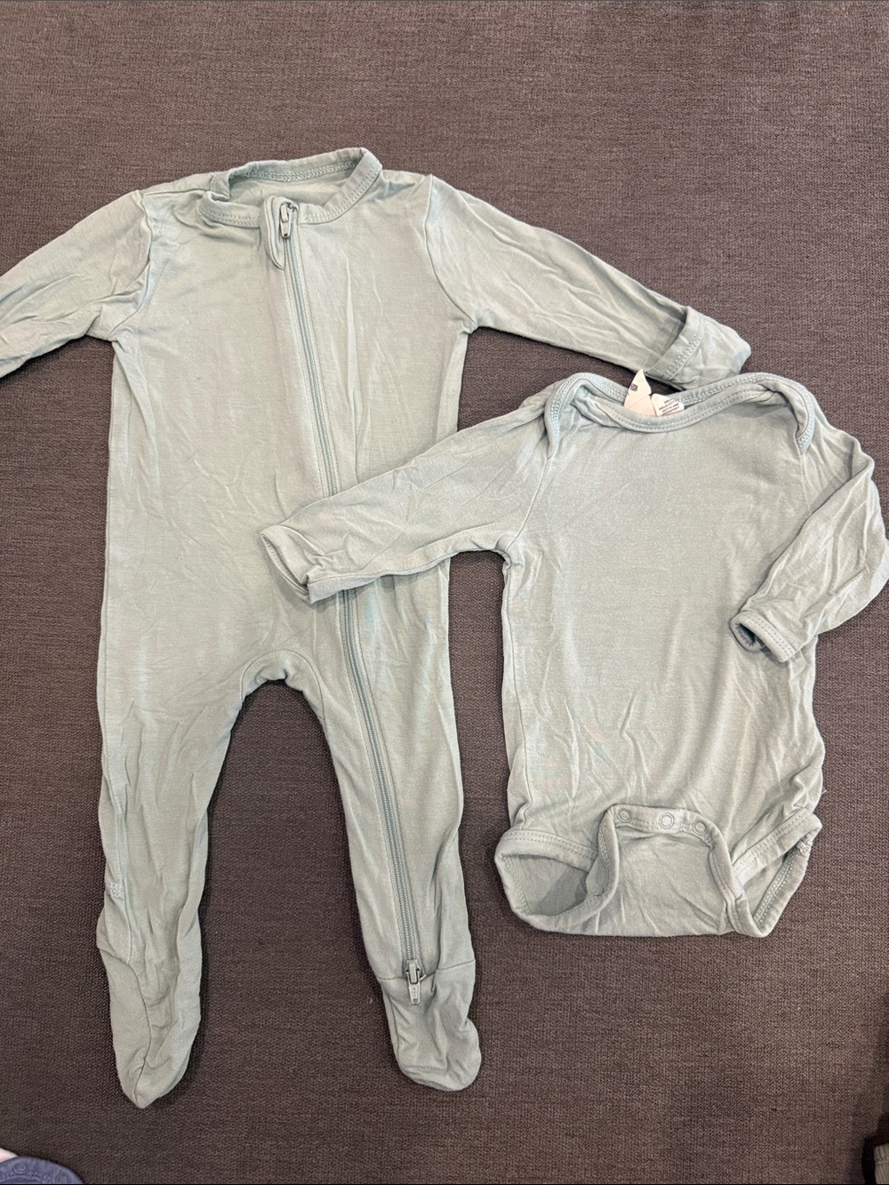 Kyte BABY Light Blue Footed Sleeper (size 0-3mn) & Bodysuit Set (size:newborn)